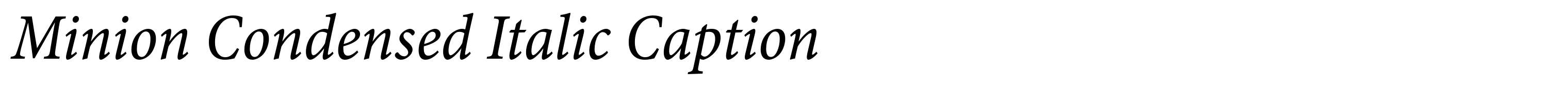 Minion Condensed Italic Caption